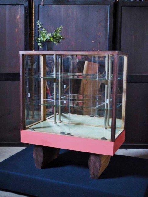 昭和レトロ ビンテージ ガラスのショーケース 大型 アンティーク