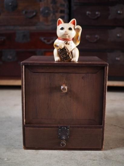 鳳凰の小型ガラスキャビネット 昭和前期 古録展 送料別 Fサイズ