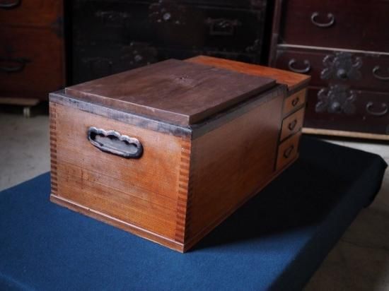 アンティーク長火鉢型ローテーブル 明治時代リメイク 古録展