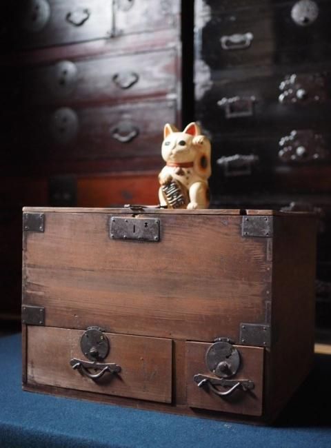 訳あり商品 江戸時代の蓋付収納箱台 古録展 送料別 Dサイズ 中古 品番S96322 その他
