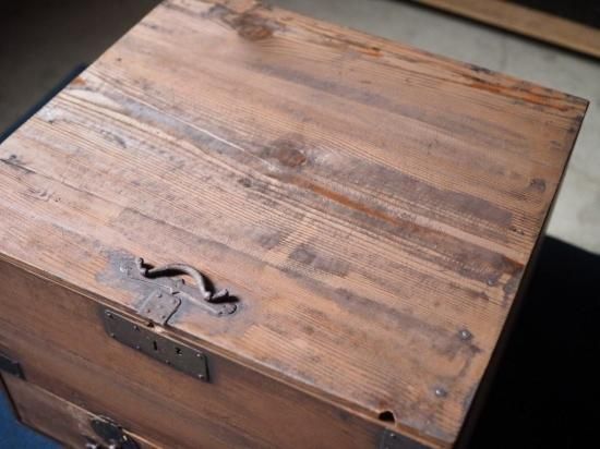 江戸時代の蓋付収納箱台 古録展 送料別 Dサイズ 中古 品番S96322