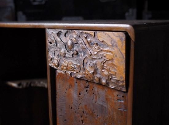自然木で構成されたレトロな飾棚 昭和初期 古録展 送料別 G
