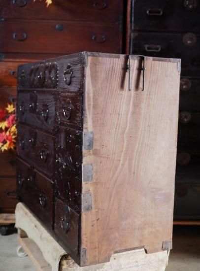 アンティークチェスト 小ぶりな仙台箪笥 明治時代 古録展 送料別 L