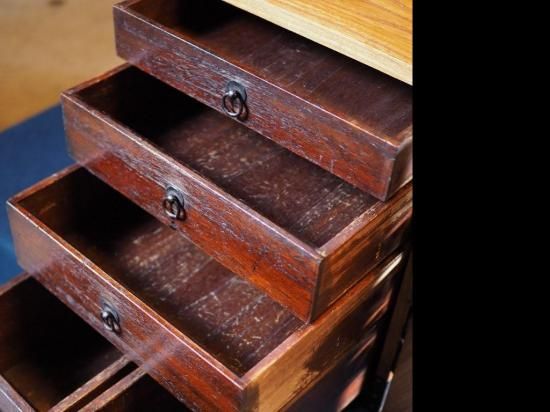 江戸時代の船金庫をリメイクした総欅製重量あり船箪笥 古録展 送料別 E