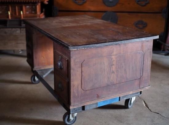 アンティーク書斎机 大正～昭和初期 古録展 送料別 Gサイズ 中古 品番F4404