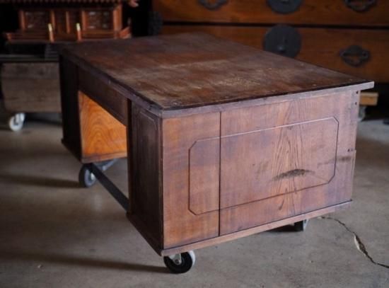 古い机 大正 昭和初期 アンテーク アンティーク書斎机 大正～昭和初期 古録展 送料別 Gサイズ 中古 品番F4404