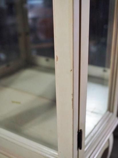 ヴィンテージのケビントキャビネット 飾り棚 デンタルキャビネット 昭和初期 プレスガラス