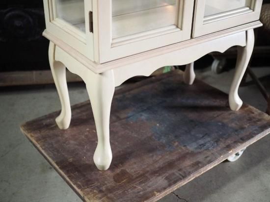 ヴィンテージ　ケビント アンティークなガラス扉キャビネット｜幅91奥行34高さ157.5