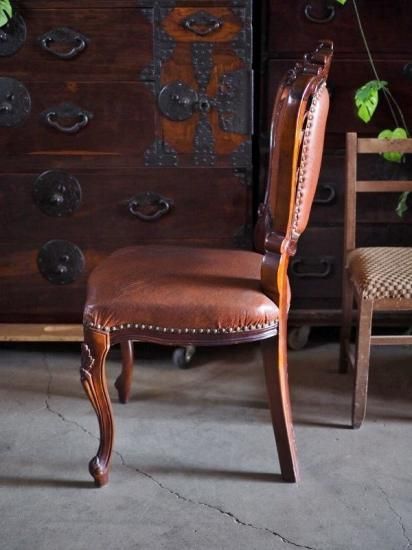 革張アンティークチェア 肘掛け付 古録展 送料無料⓶ 革張アンティークチェア 肘掛け付 古録展 送料無料⓶ レザー チェア