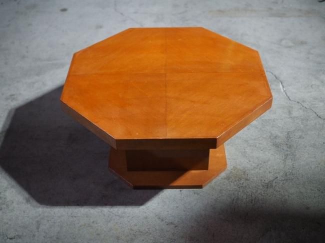 アンティーク　ヴィンテージ　レトロ　木製八角形ローテーブル 木製八角ローテーブル 昭和後期 送料別 Gサイズ 中古 品番F45062