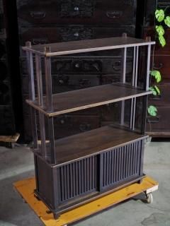 【たのメル便対応】樫の修羅 (しゅら) 50年以上前の古道具　和風インテリア 楽天市場】▽現状販売▽ 和製アンティーク 御簾戸 1枚 建具 簾戸