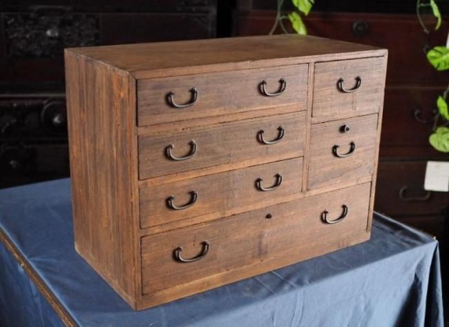 ヴィンテージ和箪笥　古物品　箪笥 大正時代のアンティーク箪笥｜幅179奥行42高さ76｜上質な収納家具