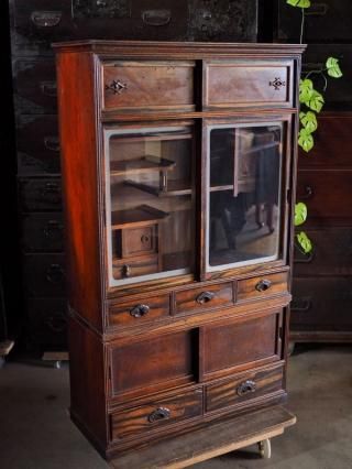 レトロ家具 昭和レトロなアンティーク茶箪笥 アンティーク アンティーク】昭和レトロ 木製 茶箪笥 食器棚 サイドボード 古