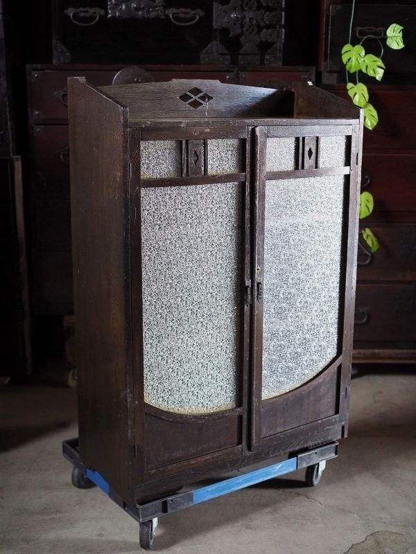 ガラスキャビネット 昭和レトロ terupu＊赤 ガラスキャビネット 昭和