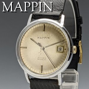 英国ヴィンテージ 動作良好 MAPPIN 自動巻き ３針カレンダー 紳士用 腕時計