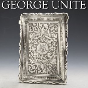 1882年 英国アンティーク  純銀カードケース 53g George Unite