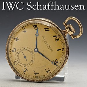1920年 アンティーク 動作良好 IWCシャフハウゼン 懐中時計 K14金無垢ケース 証明書付き
