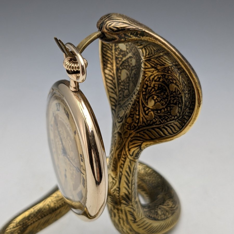 アンティーク 真鍮製 コブラ型 懐中時計ホルダー ディスプレイスタンド 