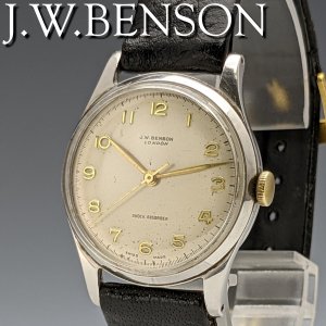 1950年代 英国ヴィンテージ 動作良好 ベンソン CYMAムーブ 機械式腕時計 デニソンケース