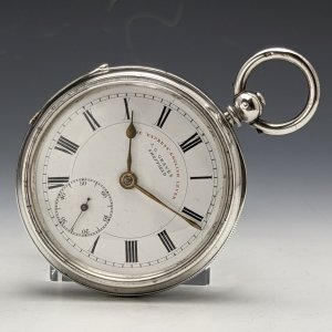 1899年 英国アンティーク J.G.GRAVES 純銀ケース 鍵巻き 懐中時計 修理・スペア用