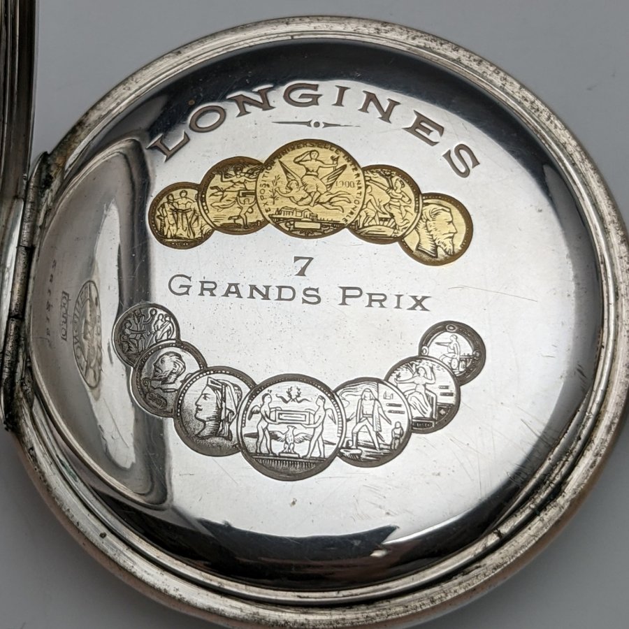 1917年製 ロンジン懐中時計 稼働品 純銀 【安心の定価販売】 純銀