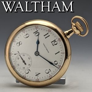 1935年 米国ヴィンテージ 動作品 ウォルサム ヴァンガード23石 16S金張りケース 懐中時計