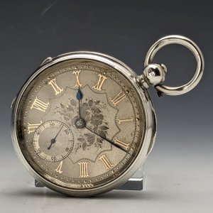 【お取り置き中】1891年 英国アンティーク 動作良好 純銀ケース イングリッシュレバー 鍵巻き懐中時計 Jones & Jones