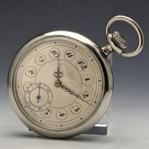 1910年頃 アンティーク 動作良好 DEPOSE メタルケース 懐中時計 文字盤交換？