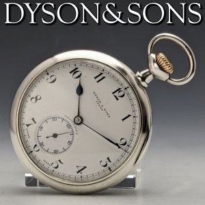 1913年 英国アンティーク 動作品 DYSON & Sons 銀側 懐中時計