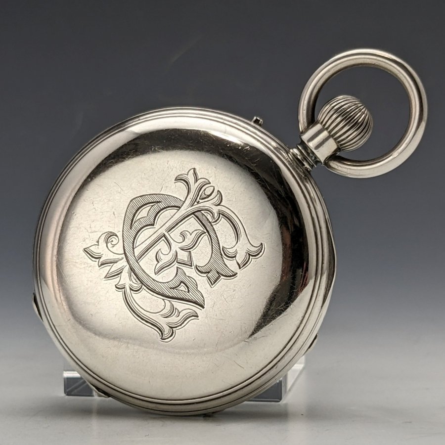 1902年 英国アンティーク 動作良好 純銀ケース 懐中時計 