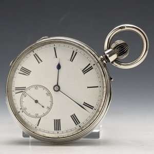 1878年 英国アンティーク 動作良好 純銀ケース 懐中時計 イングリッシュレバー F Perse