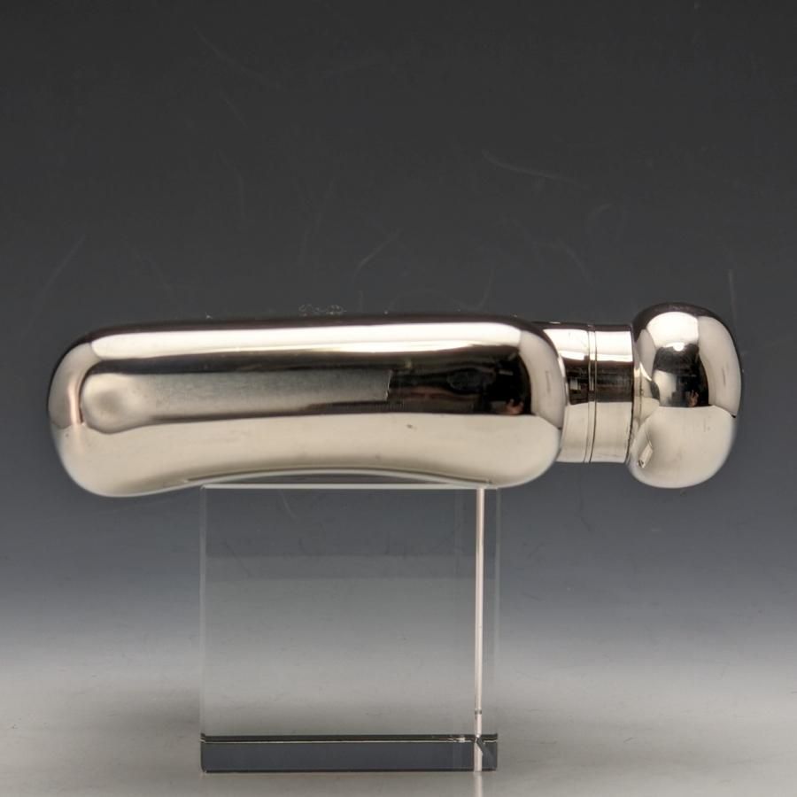 1924年頃 英国ヴィンテージ 純銀製スキットル ヒップフラスコ BERT GORDON