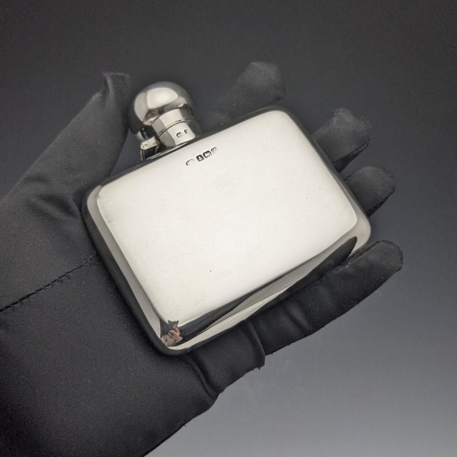 1924年頃 英国ヴィンテージ 純銀製スキットル ヒップフラスコ BERT GORDON