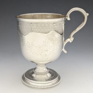 1862年 英国アンティーク 純銀 マグカップ 133g Henry Wilkinson