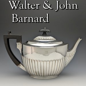 1886年 英国アンティーク 純銀 ティーポット 482g Walter&John Barnard