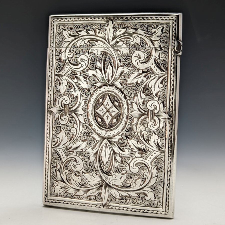 1875年 英国アンティーク 純銀製カードケース 55g FREDERICK MARSON