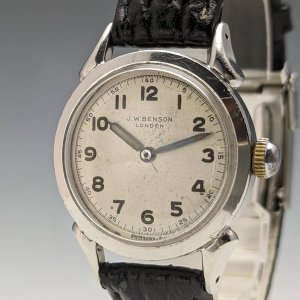 1960年代 英国ヴィンテージ 動作品 ベンソン メタルケース 自動巻き 紳士用腕時計