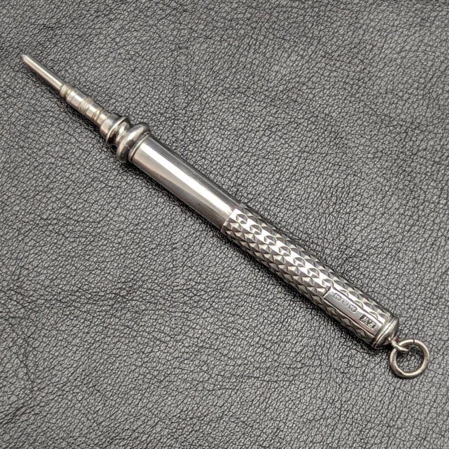 1887年アンティーク 純銀製マジックペンシル 伸縮式54-98mm メカニカルペンシル