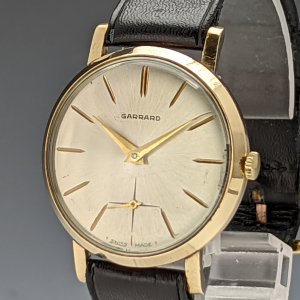 1965年 英国ヴィンテージ 動作良好 ガラード K9金無垢ケース 機械式 紳士用腕時計