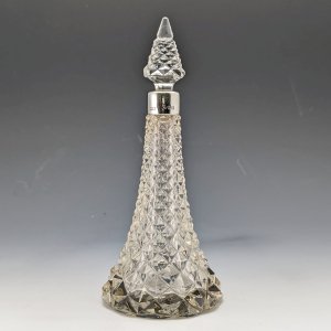 1900年 英国アンティーク 純銀リム カットグラス 香水瓶 228g John Thompson & Sons