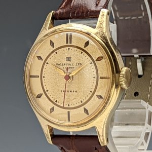1950年代 英国ヴィンテージ 動作良好 インガーソル 金張りケース 機械式 紳士用腕時計
