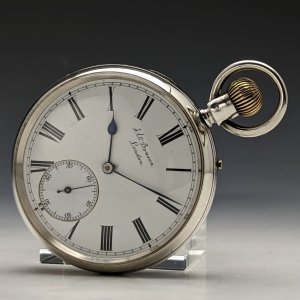 1895年 英国アンティーク 動作品 ベンソン LUDGATE 銀側オープンフェース 懐中時計