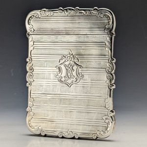 1853年 英国アンティーク  純銀カードケース 66g David Pettifer