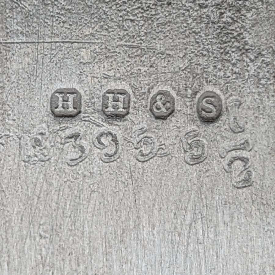 英国アンティーク ピューター製ペンスタンド & カットグラスインク壺