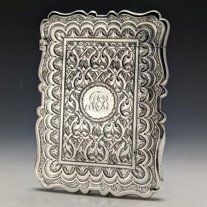 1870年 英国アンティーク 純銀カードケース 60g Frederick Marson