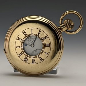 1920年代 英国アンティーク ラッセル懐中時計 金張りハーフハンター 動作良好