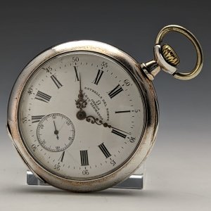 1905年頃 アンティーク オメガ 懐中時計 銀側ケース LEVY HERMANOS 整備済