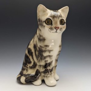 英国 ウィンスタンレイキャット トラ猫 陶器製 フィギュリン 高さ18cm（サイズ2）