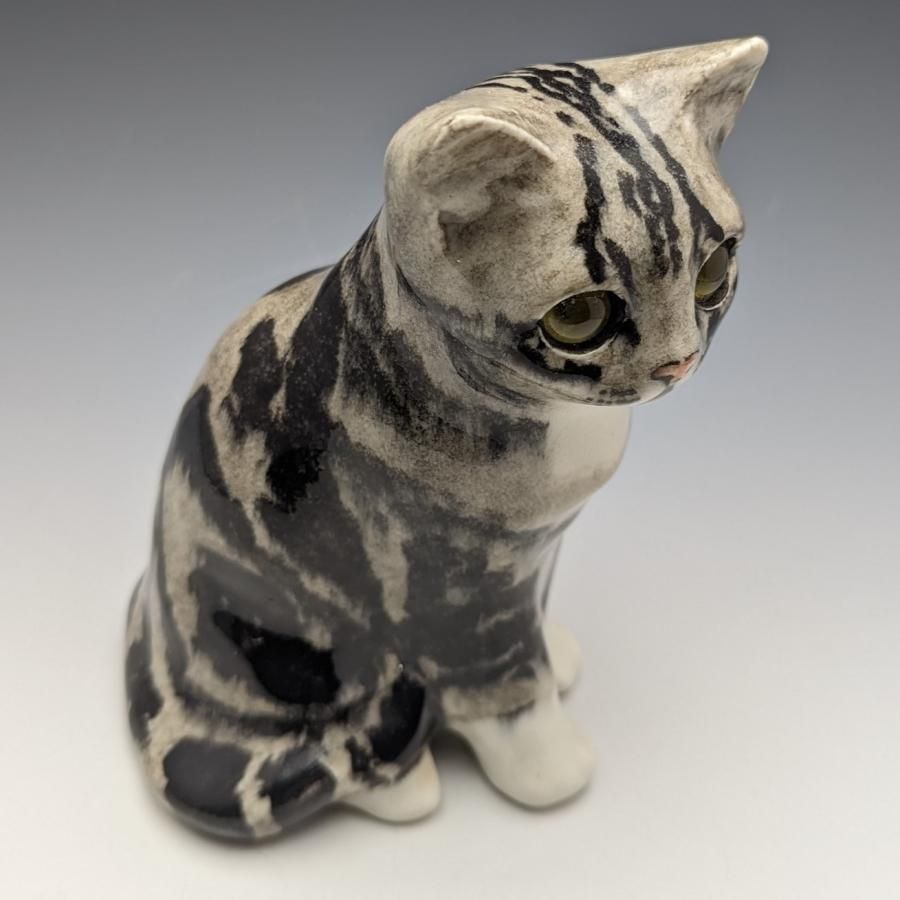 英国 ウィンスタンレイキャット トラ猫 陶器製 フィギュリン 高さ18cm