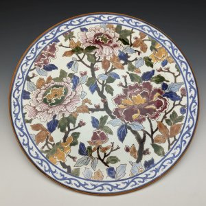 1960年代 フレンチ ヴィンテージ GIEN 陶器製 花柄デザイン 大皿 直径31cm